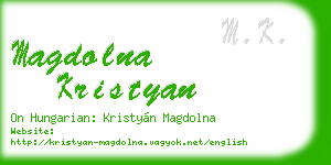 magdolna kristyan business card