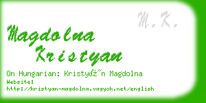 magdolna kristyan business card